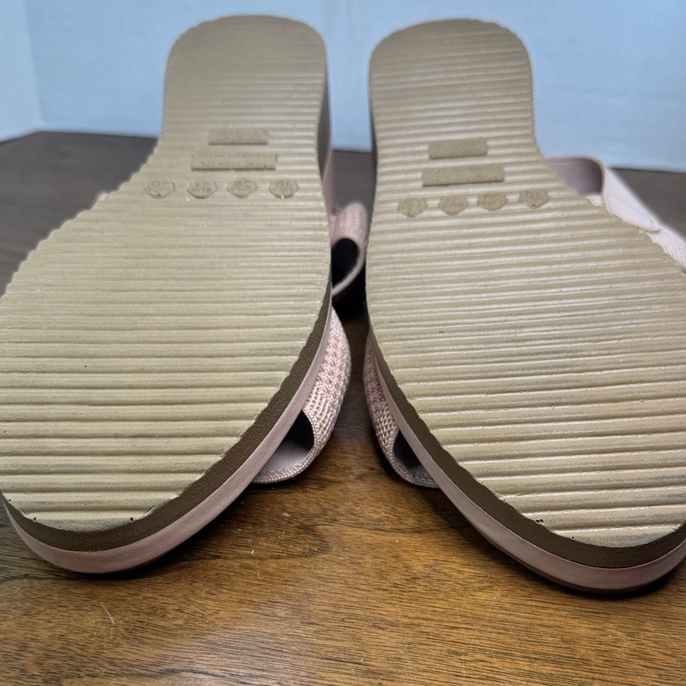 Malu Super Comfort Pink Wedge Sandals w/ Stretchy Woven Straps, US sz 10 - Picture 13 of 14